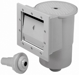 Standard Mouth Size Above Ground (GREY) Skimmer with Wall Return Fitting | PS001