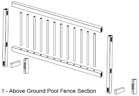 Above Ground Fence Kit "B" | 3 Sections - White | 4300401