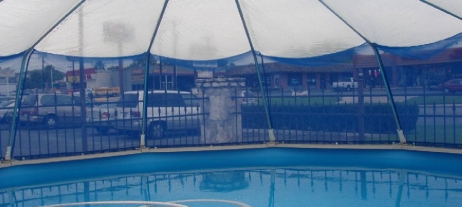 Screen/vinyl above ground pool dome example