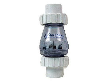 SuperPro .5 lb Swing-Spring Clear Union Connect Check Valve | 2" | 0823-20C