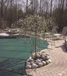 PoolTux  KING99 Green Mesh Safety Cover |  20' X 44' | FLUSH RIGHT STEP | CSPTGMP20443