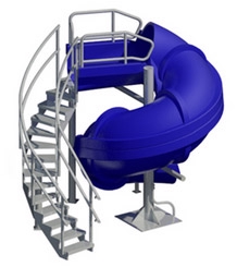 SR Smith Vortex Pool Slide | Spiral Staircase & <u>Closed</u> Flume | Blue | 695-209-43