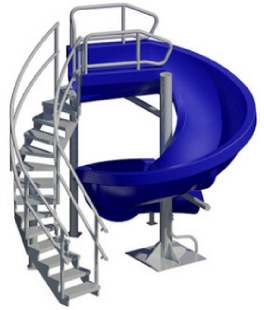 SR Smith Vortex Pool Slide | Spiral Staircase & Open Flume | Blue | 695-209-33