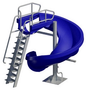 SR Smith Vortex Pool Slide | <b>Straight</b> Ladder & Open Flume | Blue | 695-209-13