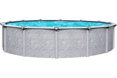 Lancaster 27' Round Above Ground Swimming Pool with Premier Package | 52" Wall | 59393