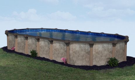 Laguna 18' x 33' Oval Resin Hybrid Above Ground Pool with Standard Package | 52" Wall | 59631