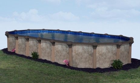 Coronado 16' x 24' Oval Resin Hybrid Above Ground Pool with Standard Package | 54" Wall | 59655