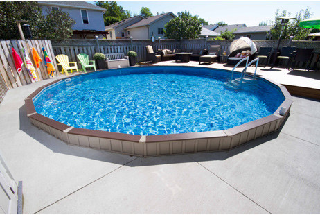 15' Round Ultimate Pool Sub-Assy with Synthetic Wood Coping | 52 in. Walls | ULT15RNDW | 60977