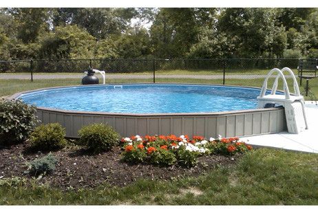 Ultimate 24' Round Above Ground Pool Kit | Brown Synthetic Wood Coping | Free Shipping | Lifetime Warranty | 61008