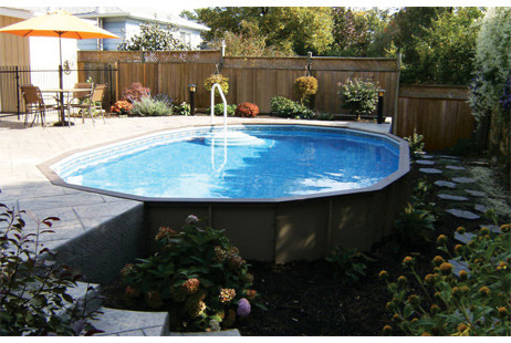 X 24 Oval Pool Kit Synthetic Wood Coping, How To Install An Above Ground Oval Pool