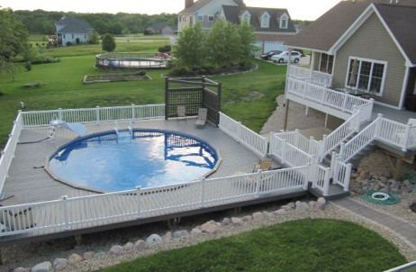 Ultimate 28' Round On Ground Pool Kit | White Bendable Aluminum Coping | Free Shipping | Lifetime Warranty | 61090