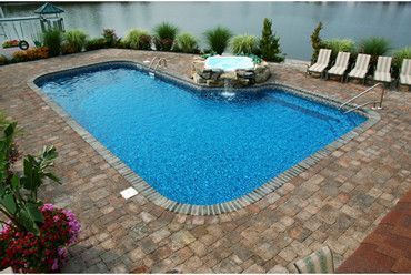 Cardinal 18' x 40' x 12' x 30' True-L In Ground Pool Kit | <b>Full Width Inside Liner Over Step</b> | 6" Radius Corner | Steel Wall | 63639