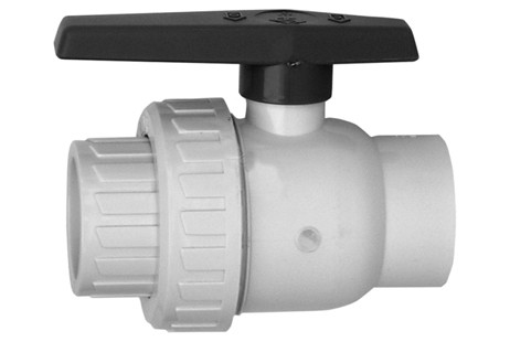 Super-Pro Ball Valves w/ Union Slip x Slip Single Union 1-1/2" | White | 25802-150-000 | 64148