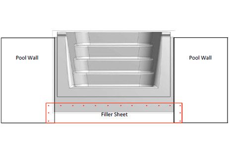 6' White Straight Cantilever Pool Step for 14' x 28' Rectangle HydroSphere Semi-Inground Pool with 2' Radius Corner | K3FS-1428T26SW | 67233