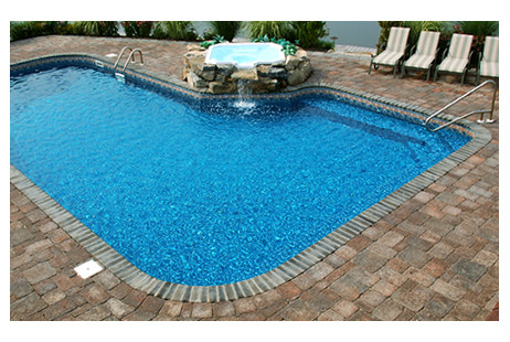 True-L Shaped Liner Over Step In Ground Swimming Pool