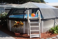 Fabrico Sun Dome Screen | Vinyl Pool Dome for 15' x 30' Oval Above Ground Pools | 213110BS