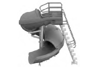 SR Smith Vortex Pool Slide | <b>Straight</b> Ladder & <u>Closed</u> Flume | Gray Granite | 695-209-224