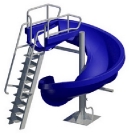 SR Smith Vortex Pool Slide | <b>Straight</b> Ladder & Open Flume | Blue | 695-209-13