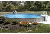 Ultimate 24' Round Above Ground Pool Kit | Brown Synthetic Wood Coping | Free Shipping | Lifetime Warranty | 61008