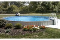 Ultimate 28' Round Above Ground Pool Kit | Brown Synthetic Wood Coping | Free Shipping | Lifetime Warranty | 61009