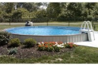 Ultimate 24' Round InGround Pool Kit | Brown Synthetic Wood Coping | Free Shipping | Lifetime Warranty | 61410