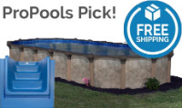 Coronado 18' x 33' Oval Resin Hybrid Above Ground Pool Kit | <b>Blue In-Wall Pool Step</b> | <b>Premier</b> Package | 54" Wall | 65304