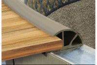 HydroSphere Semi OnGround Wood Deck Insert Rail Kit for 12' x 24' Rectangle Pool w 6" Radius Corners | Cocoa Brown | Half Kit | K2DK-1224T6-02 | 65620
