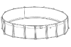 Pretium 24' Round 52" Steel Wall Pool | Pool Assembly Only with Skimmer | PPREGLXDUN-2452SSSTSSFB0-WS