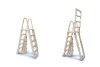 Confer Plastics A-Frame Ladder with Barrier System for 48"-54" Pools | Warm Grey | 7100X | 52466