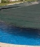 Merlin 16' x 36' Solid Safety Cover w/ Drain Panel | 4' x 8' 1' or 2' Offset Left Step Section | Green | 75W-X-GR