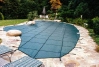 PoolTux Royal 12' X 24' Mesh Safety Cover | Green | 4' x 8' Center End Step | CSPTGME12241