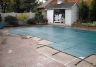 PoolTux King 20' x 44' Safety Pool Cover | Blue Solid | Left Step | CSPTBSL20442