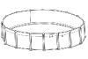 Martinique 15' Round Above Ground Pool Sub-Assembly (Pool Frame Only) | 52" Wall | 55044