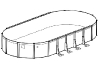 Martinique 12' x 24' Oval Above Ground Pool Sub-Assembly (Pool Frame Only) | 52" Wall | NB2622 | 55048