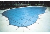 PoolTux  KING99 Blue Mesh Safety Cover | 18' x 36' | FLUSH LEFT STEP | CSPTBMP18362