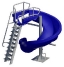 SR Smith Vortex Pool Slide | <b>Straight</b> Ladder & Open Flume | Blue | 695-209-13