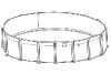 Laguna 33' Round 52" Sub-Assy (Pool Frame) for CaliMar Above Ground Pools | Resin Top Rails | 5-4933-139-52