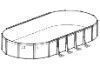 Laguna 18' x 33' Oval 52" Sub-Assy (Pool Frame) for CaliMar Above Ground Pools | Resin Top Rails | 5-4938-139-52