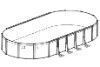 Laguna 16' x 32' Oval 52" Sub-Assy (Pool Frame) for CaliMar Above Ground Pools | Resin Top Rails | 5-4926-139-52