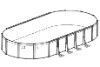 Laguna 16' x 28' Oval 52" Sub-Assy (Pool Frame) for CaliMar Above Ground Pools | Resin Top Rails | 5-4986-139-52