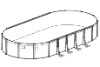 Laguna 12' x 20' Oval 52" Sub-Assy (Pool Frame) for CaliMar Above Ground Pools | Resin Top Rails | 5-4902-139-52