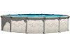 Magnus 18' Round Resin Hybrid 54" Aluminum Wall Above Ground Pool Sub-Assembly with Wide-Mouth Skimmer  | PMAG-1854RSRSRSB11-A