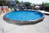 21' Round Ultimate Pool Sub-Assy with Synthetic Wood Coping | Walk-In Steps | 52 in. Walls | W3021RS52 | 60964