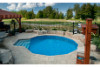 15' Round Ultimate Pool Sub-Assy with White Aluminum Coping | Walk-In Steps | 52 in. Walls | ULT15RNDSTAIRC | 60997