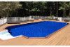 Ultimate 14' x 30' Grecian Above Ground Pool Kit | Brown Synthetic Wood Coping | Walk-In Step | Free Shipping | Lifetime Warranty | 61035