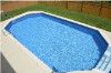 Ultimate 14' x 30' Grecian Above Ground Pool Kit | White Bendable Aluminum Coping | Walk-In Step | Free Shipping | Lifetime Warranty | 61058