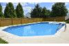 Ultimate 14' x 30' Grecian Above Ground Pool Kit | White Bendable Aluminum Coping | Walk-In Step | Free Shipping | Lifetime Warranty | 61058