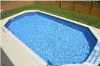 Ultimate 16' x 32' Grecian Above Ground Pool Kit | White Bendable Aluminum Coping | Walk-In Step | Free Shipping | Lifetime Warranty | 61061