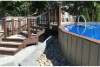 Ultimate 18' Round On Ground Pool Kit | Brown Synthetic Wood Coping | Free Shipping | Lifetime Warranty | 61065