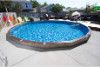 Ultimate 18' Round On Ground Pool Kit | Brown Synthetic Wood Coping | Walk-In Steps | Free Shipping | Lifetime Warranty | 61075